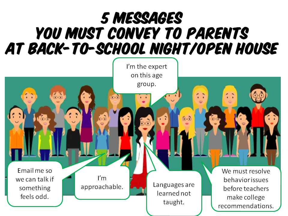 5 Messages Teachers Must Give Parents at Open House or Back-to-School night.www.minutebyminutespanish