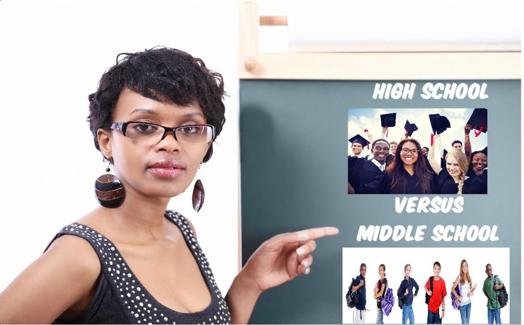 A veteran teacher discusses the pros and cons of teaching at high school versus middle school.
